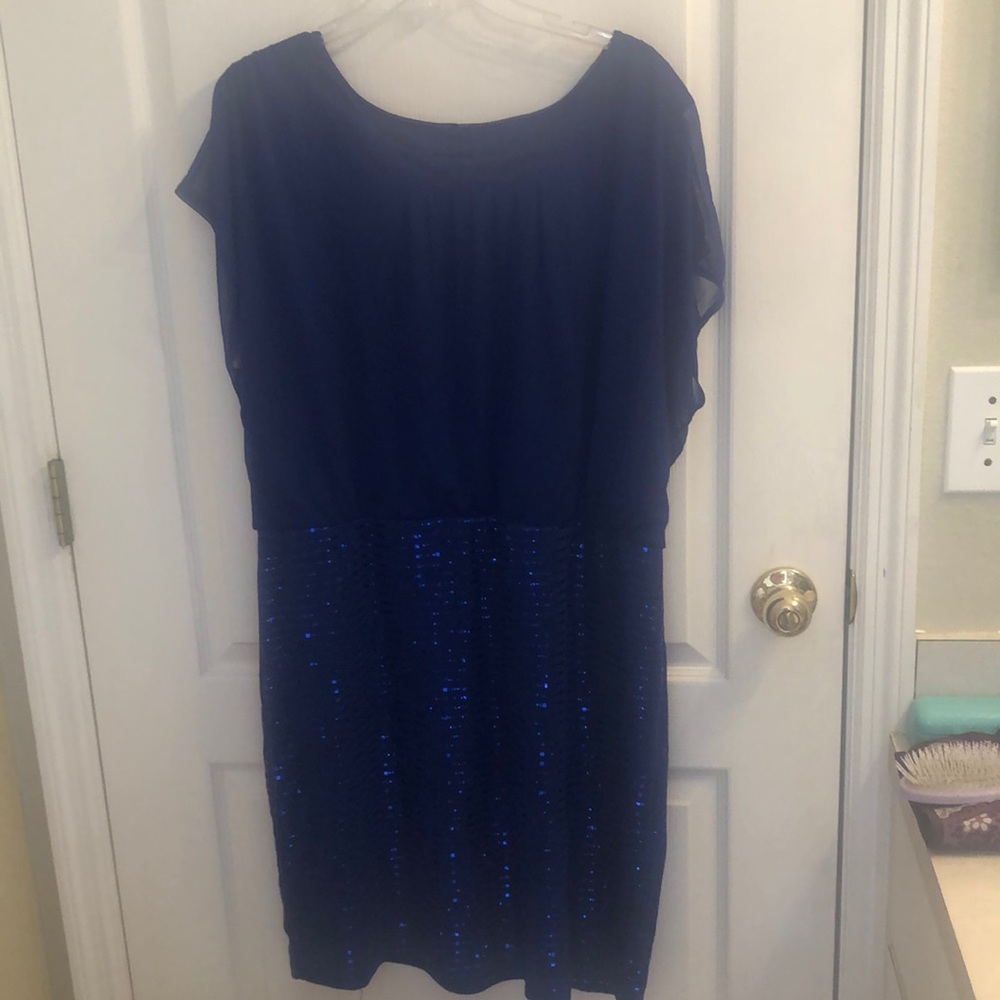Enfocus Women Blue Sequin Party Dress
